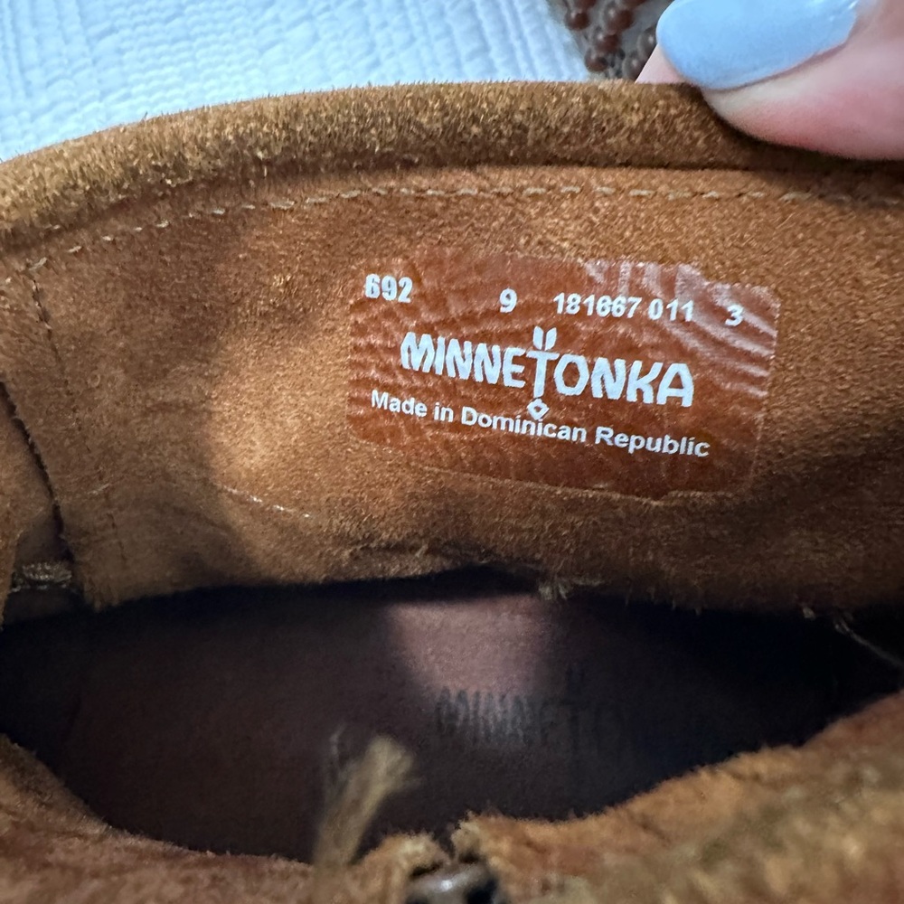 Minnetonka Brown Fringe Moccasins - Picture 4 of 5